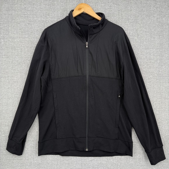 Lululemon Full Zip Jacket Athletic Training Running Track Black Mens Sz XL - Picture 1 of 11